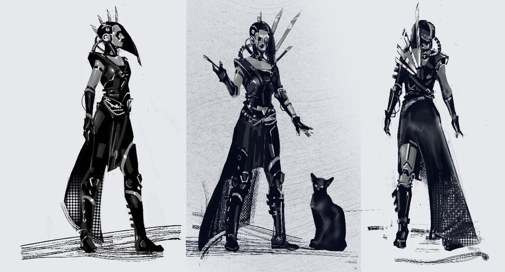 Character sketches for Arden v2.0, refined